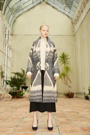 Handwoven Silk Ikat Shawl Coat - Farida - 'Special'