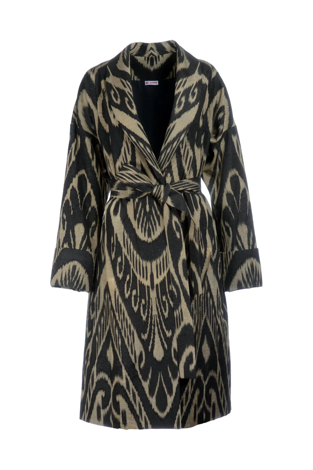 Handwoven Silk Ikat Shawl Coat - Zulfiya - 'Charming'