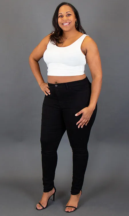 High Waist Skinny Jeans - Black
