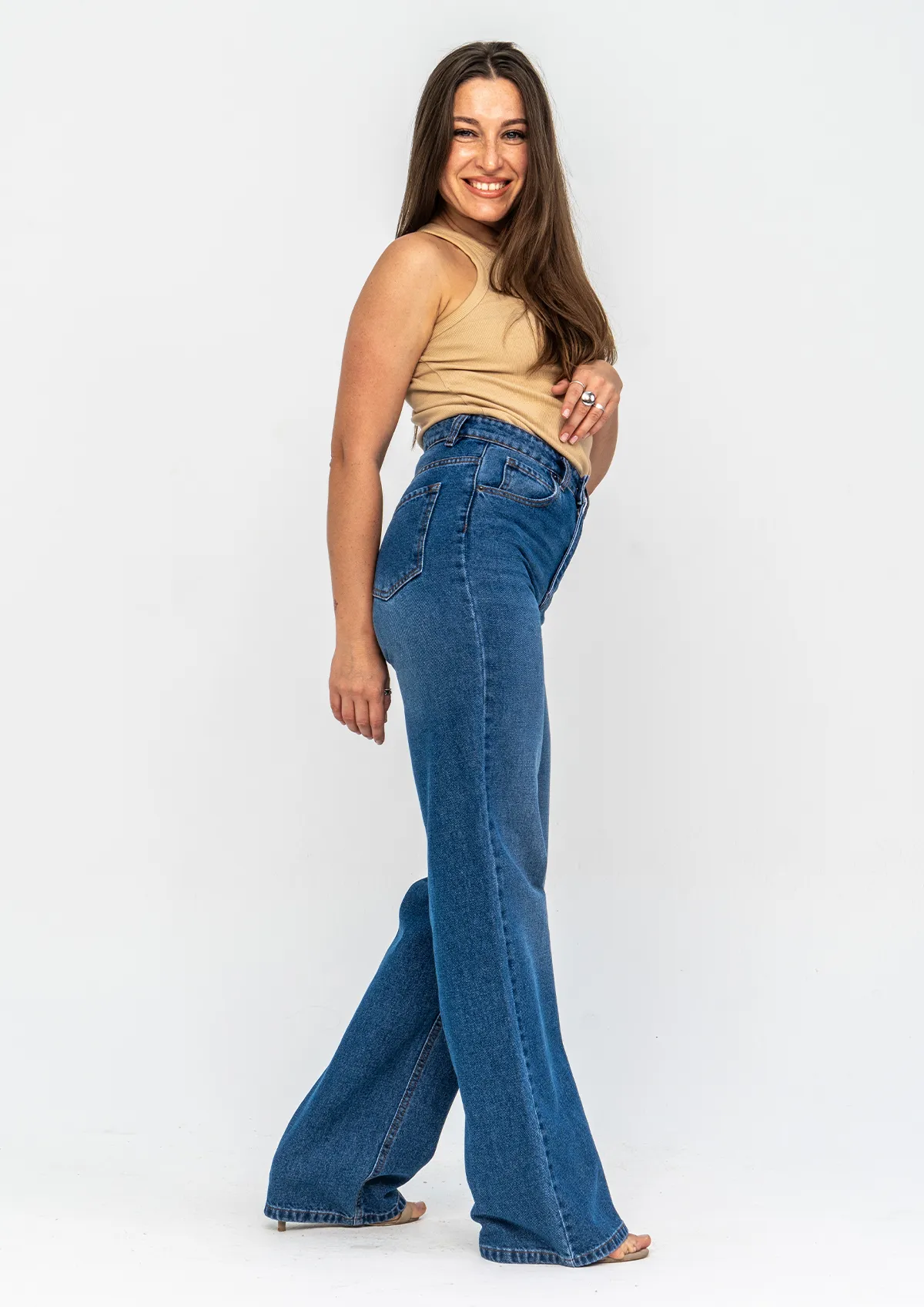 High Waist Straight Leg Jeans