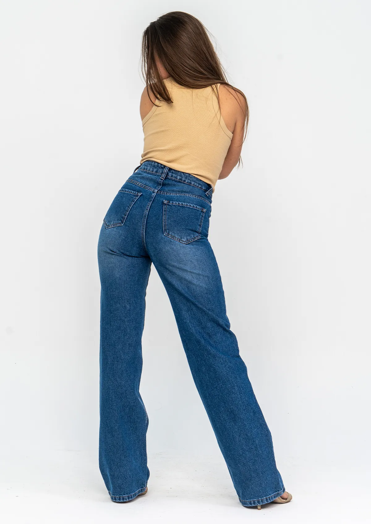 High Waist Straight Leg Jeans