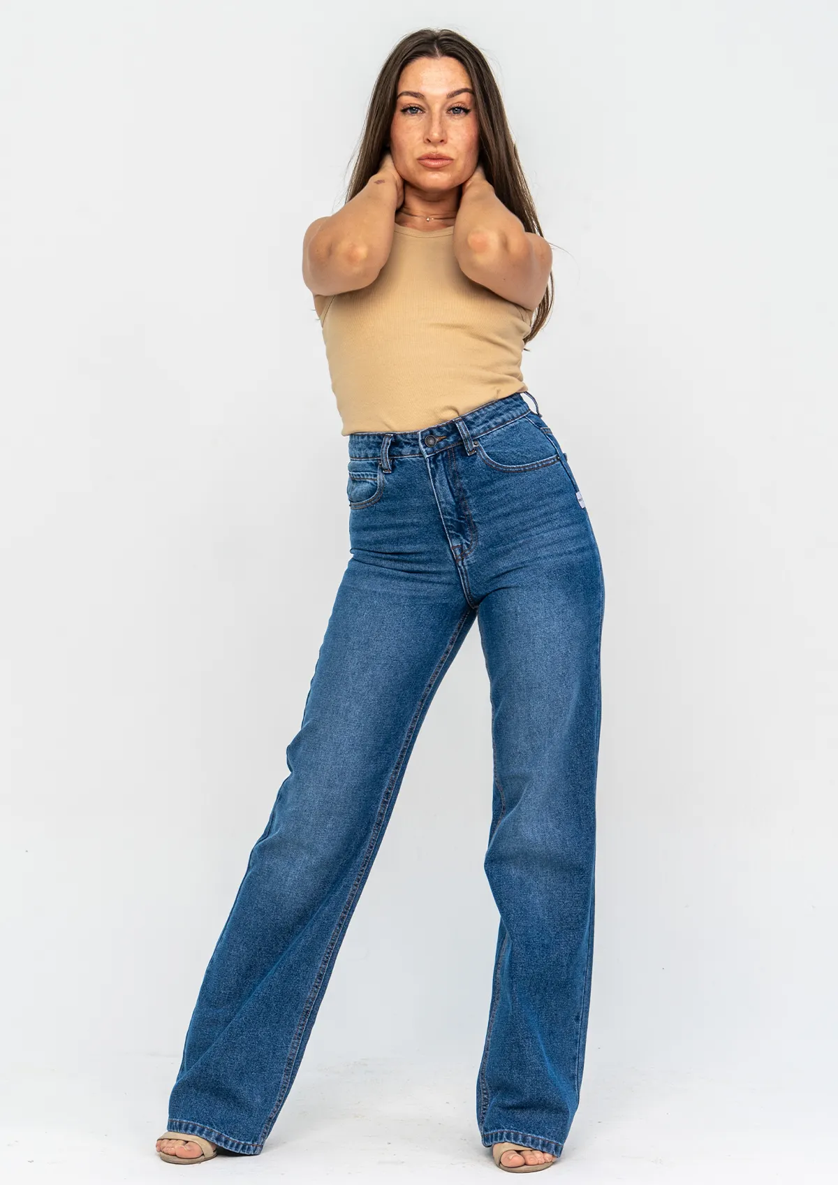 High Waist Straight Leg Jeans