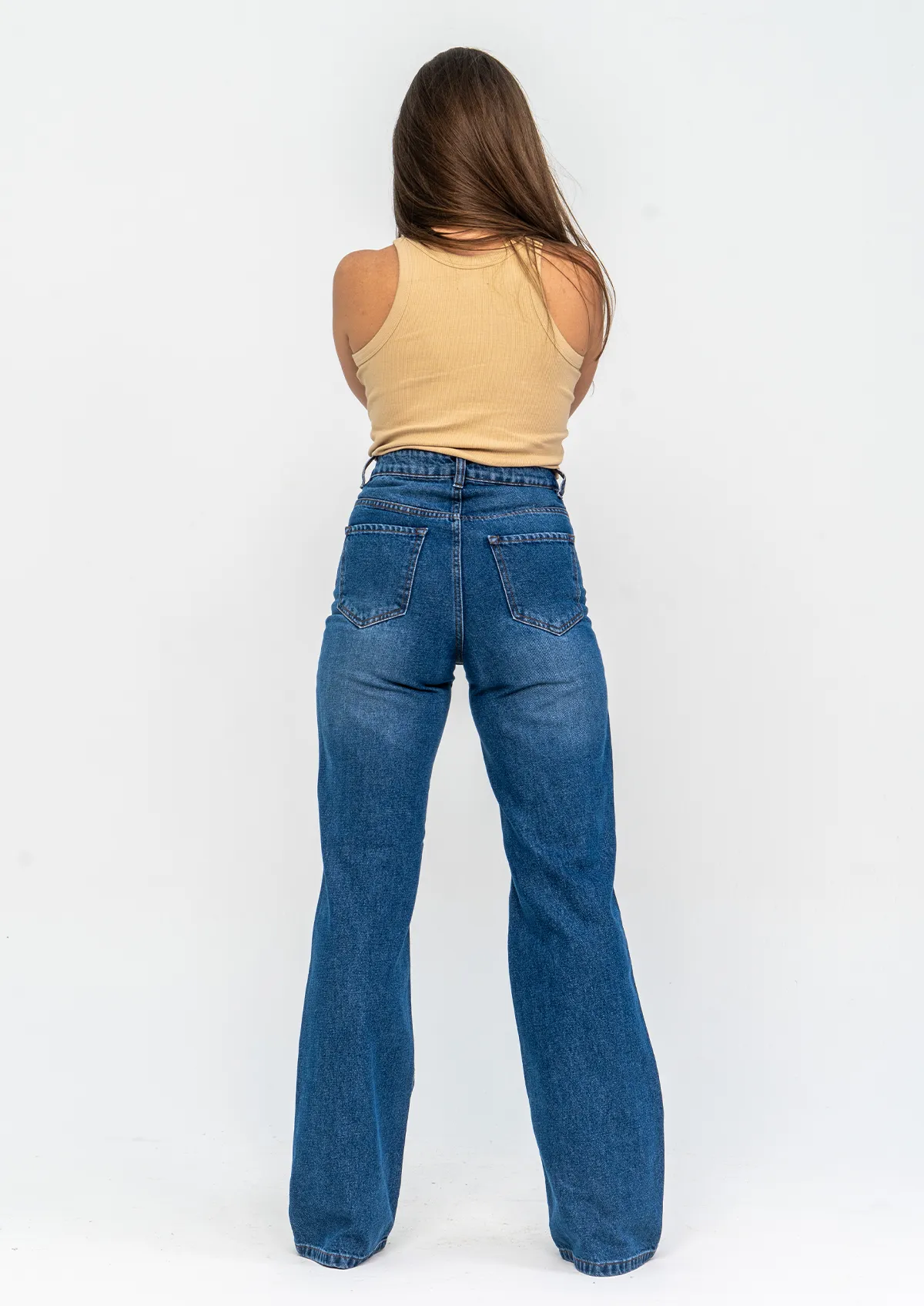 High Waist Straight Leg Jeans