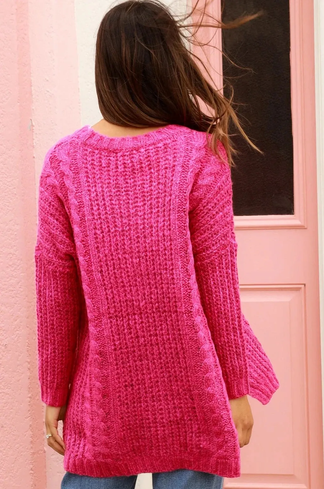 INDIE KNIT JUMPER PINK