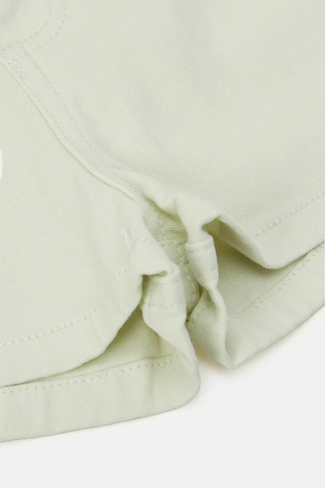 Infant Girls Mint Denim Shorts