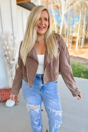 Jess Acid Washed Motorcycle Jacket *FINAL SALE*