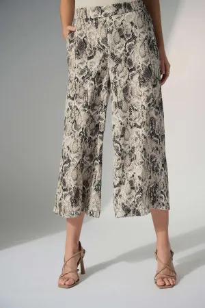Joseph Ribkoff Woven Gauze Python Print Pull-On Culotte Pants