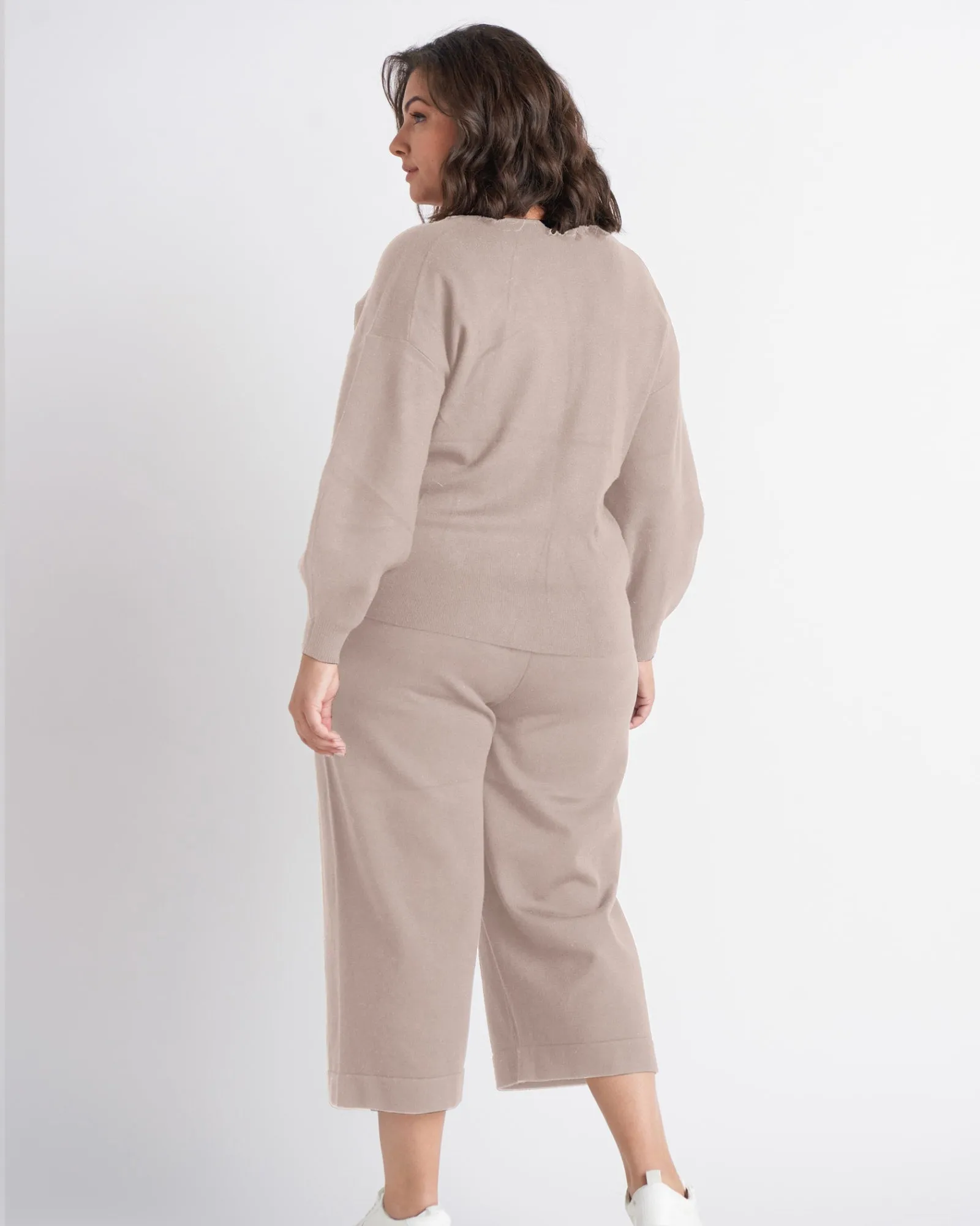 Katie Culotte Sweater Pant | Taupe