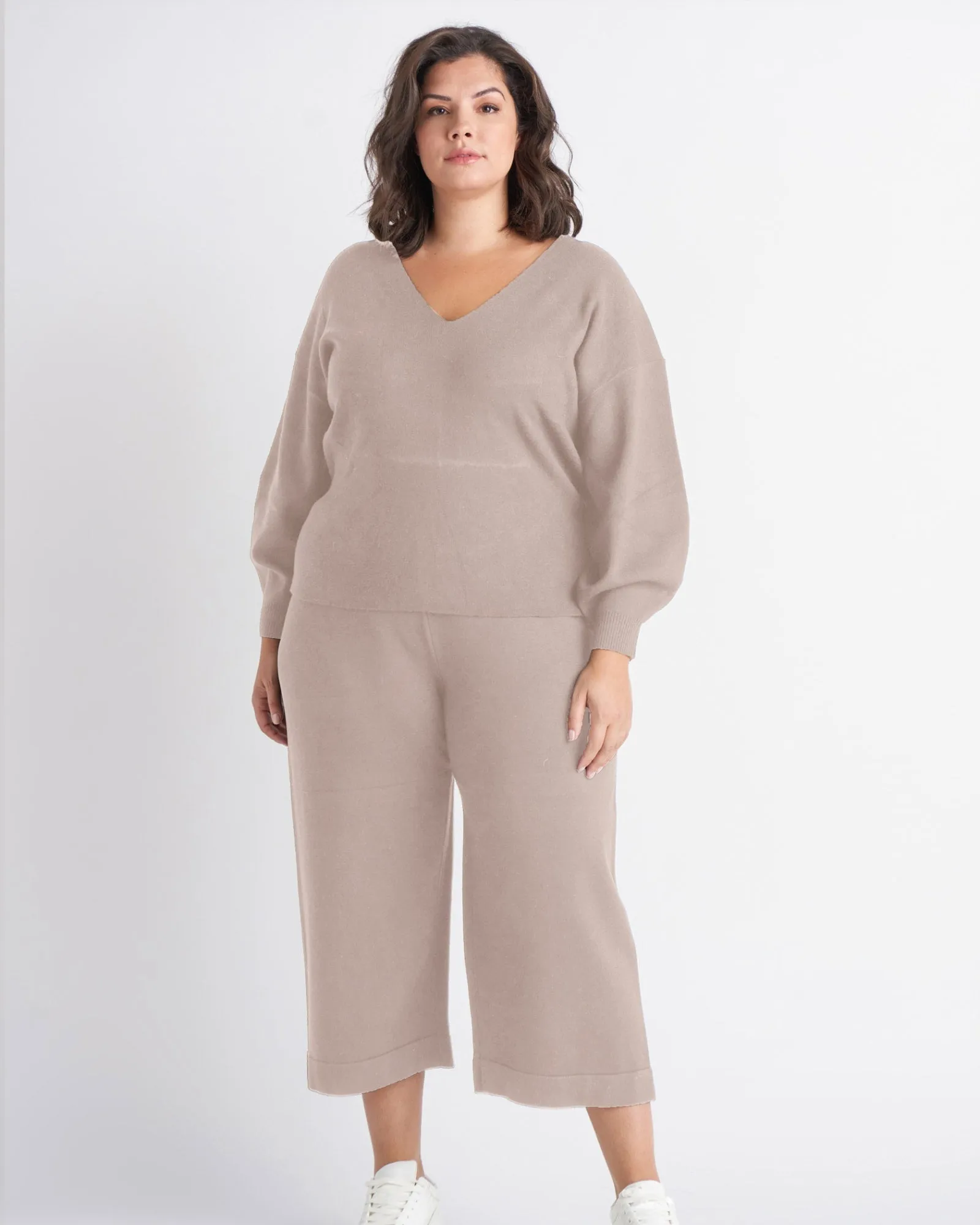 Katie Culotte Sweater Pant | Taupe