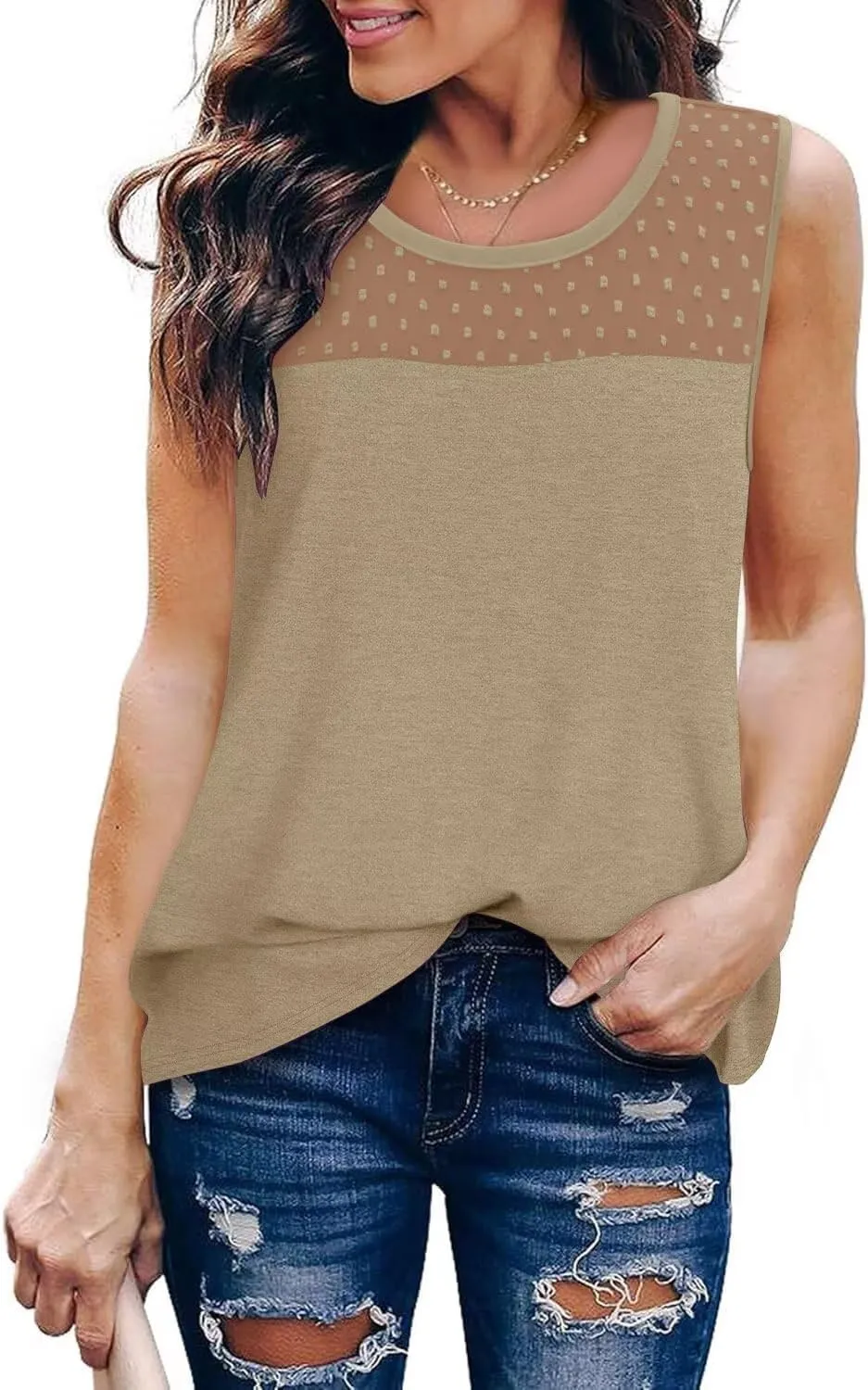 KISSMODA Womens Flora Print Tank Tops Ribbed Summer Shirt Sleeveless Summer Casual Women Blouses（S-3XL）