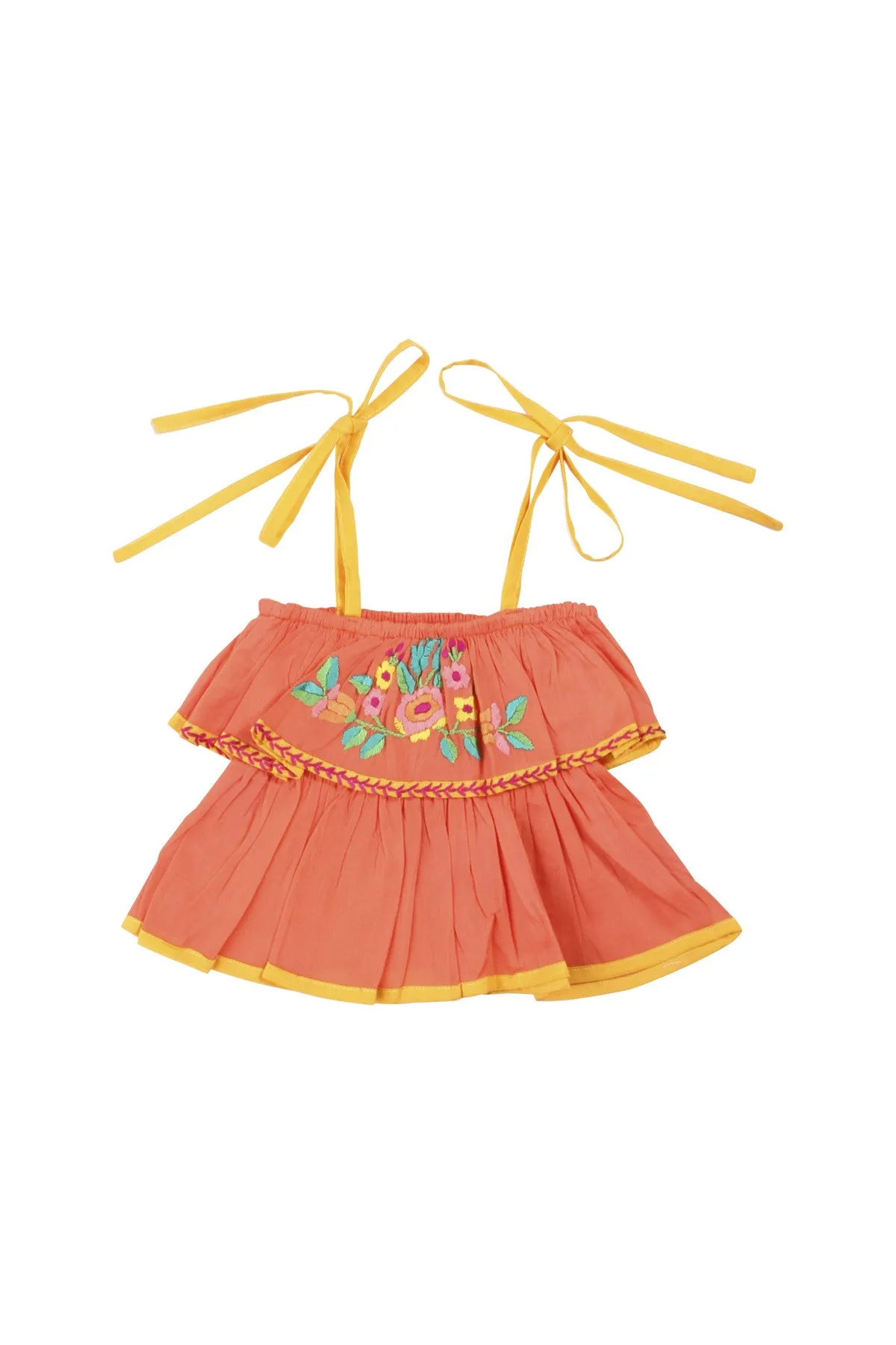 Kitty Top - Coral with hand stitch
