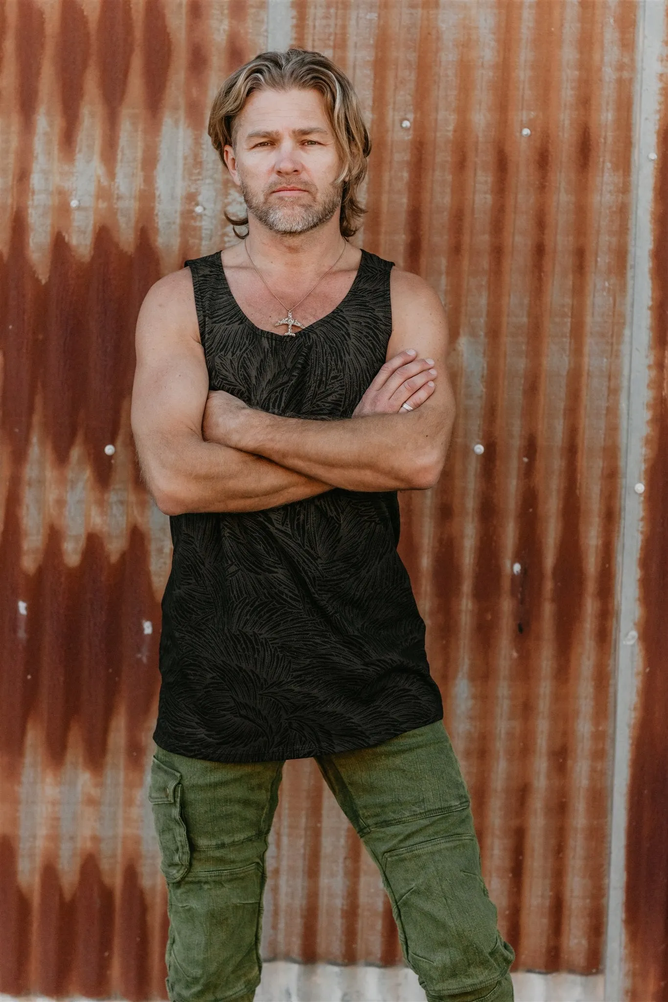 Loose Tank - Organic Cotton - Black Gray Wing