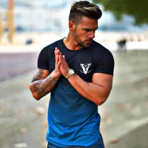 Men's Fashion Street Casual Blue T-shirt