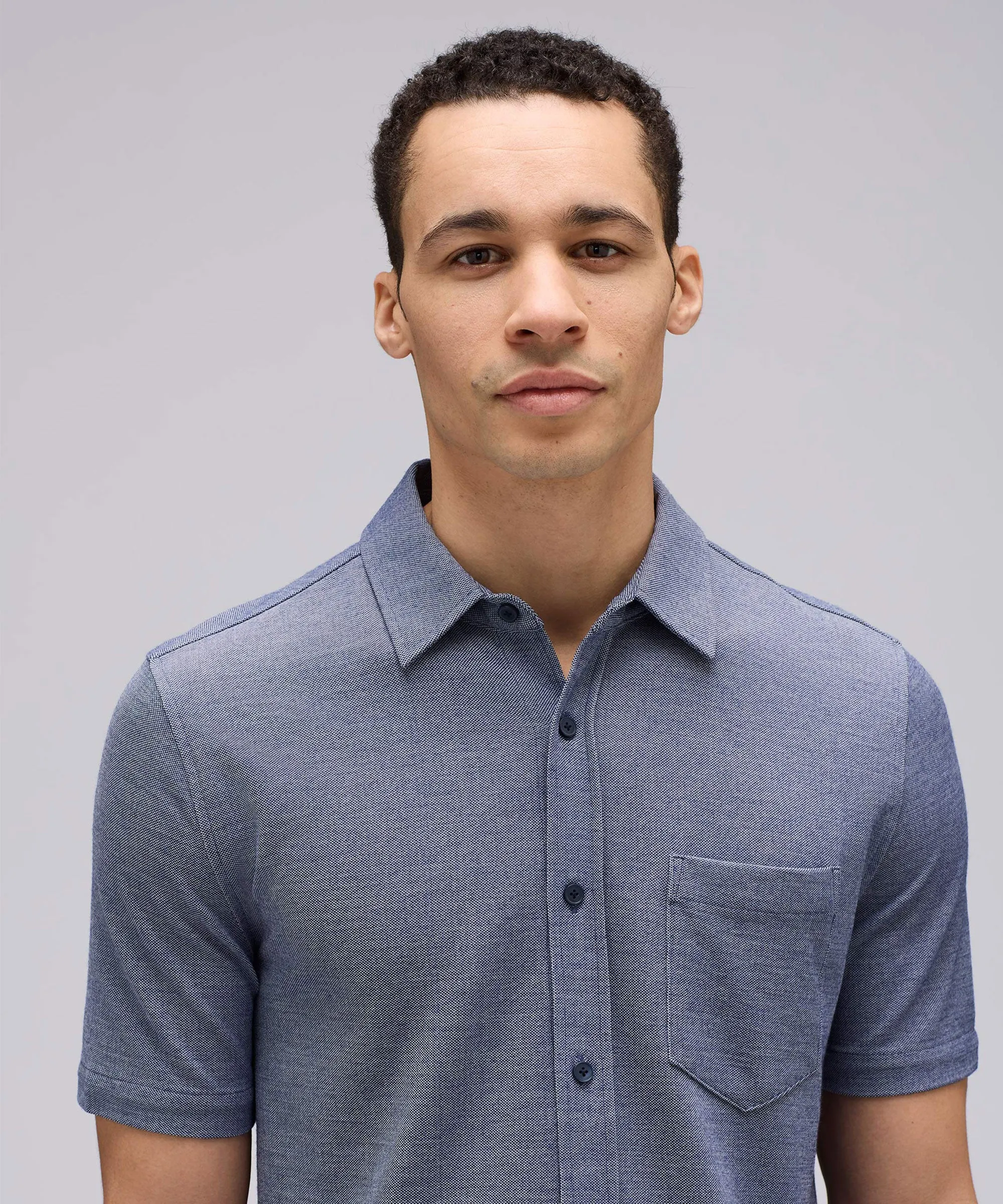 Men's Short Sleeve Merino Button-Up