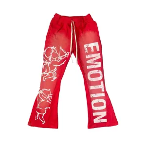 Mixed Emotion "Cupid" Flare Sweatpants (Red)