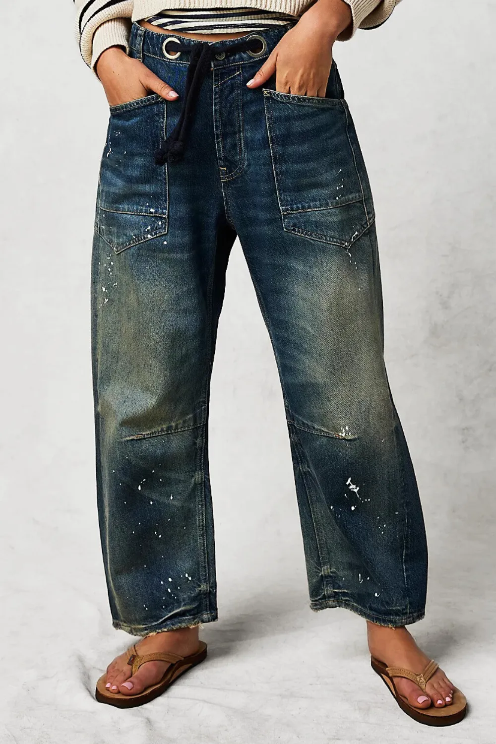 Moxie Pull-On Barrel Jeans | Timeless Blue