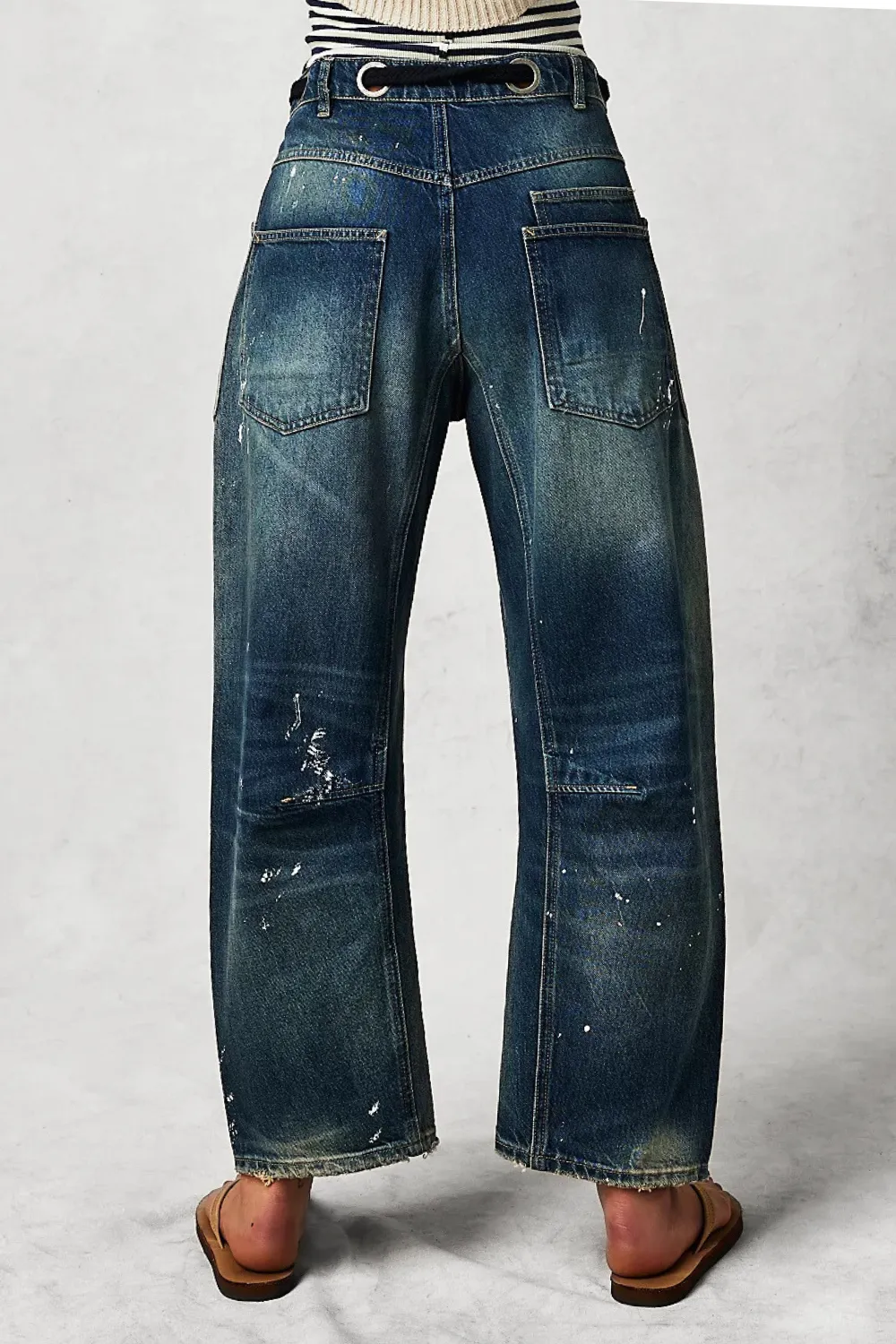 Moxie Pull-On Barrel Jeans | Timeless Blue