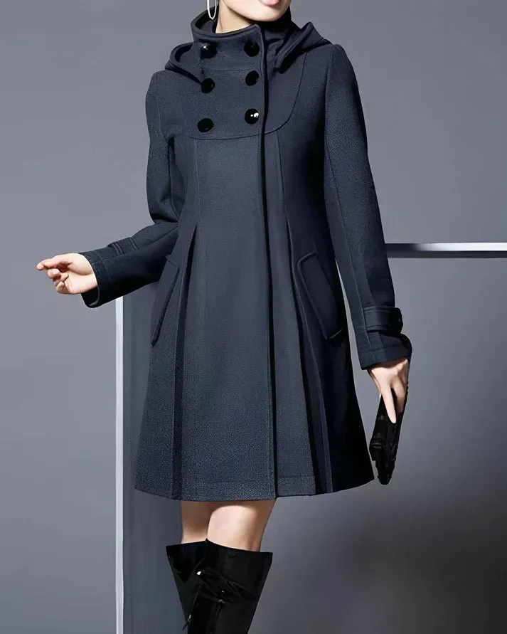 Naomi | Elegant Wool Hooded Coat