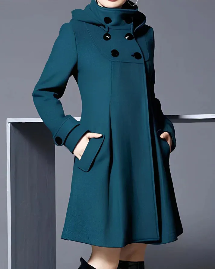 Naomi | Elegant Wool Hooded Coat