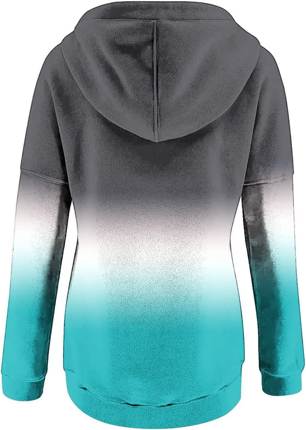 nerohusy Women Casual Button Pullover Sweatshirt V Neck Hoodies Oversized Hooded Tops with Pockets Tie Dye Long Sleeve