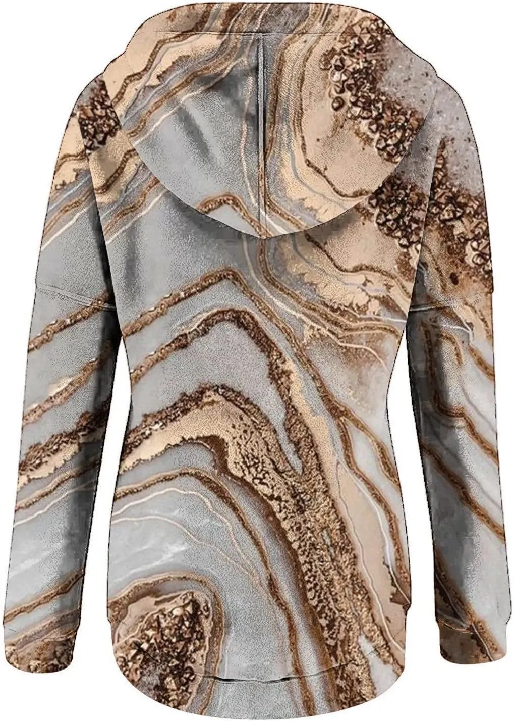 nerohusy Women Casual Button Pullover Sweatshirt V Neck Hoodies Oversized Hooded Tops with Pockets Tie Dye Long Sleeve