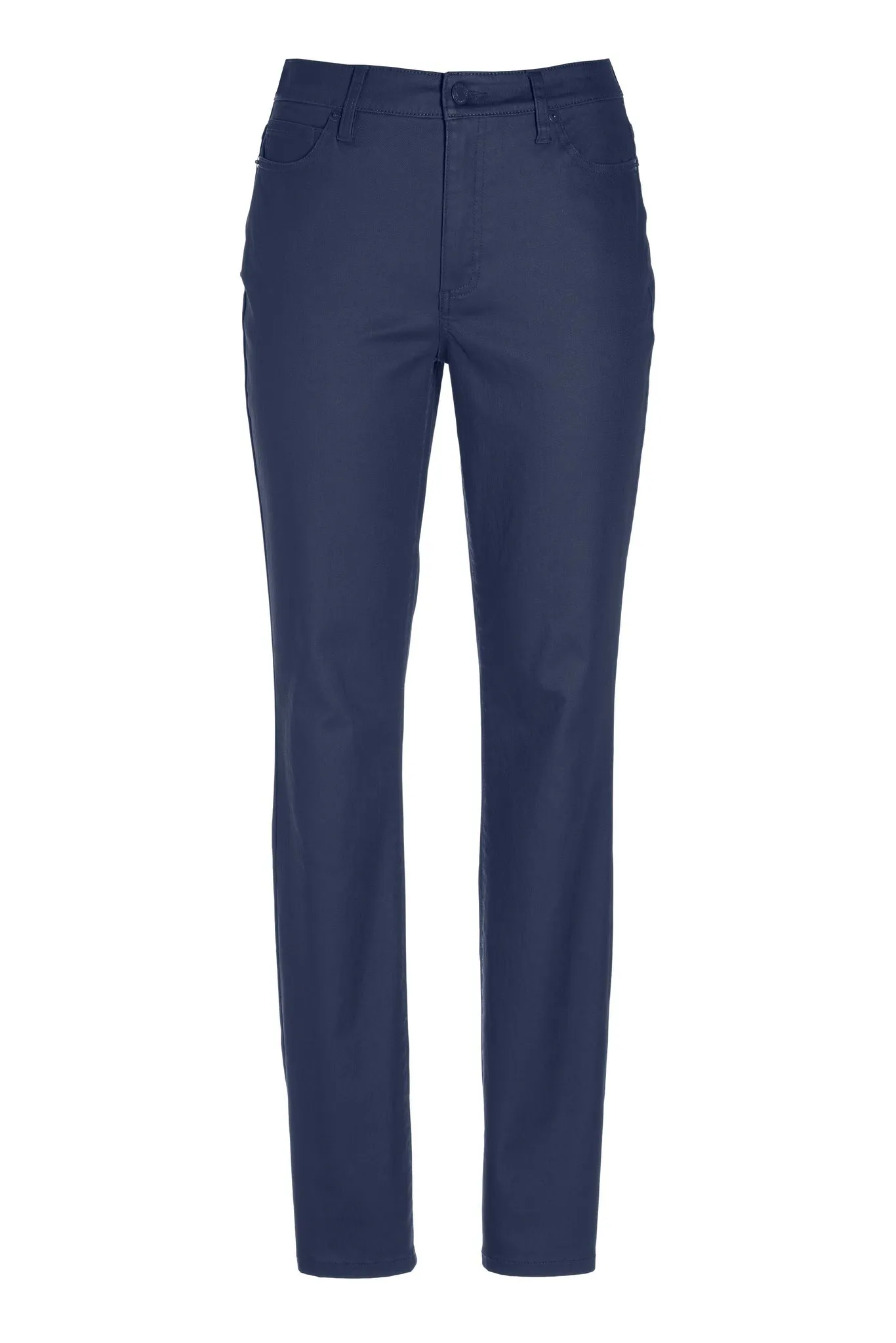 Newport High Rise Coated Slim Straight Jean Navy Blue