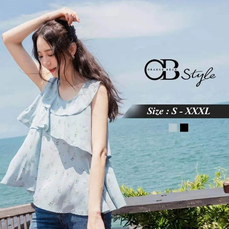 ORANGEBEAR PRINTED SLEEVELESS TOPS