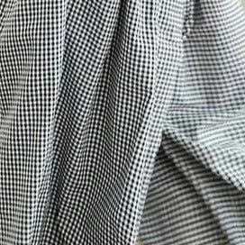 Pre Order:  Gingham Cotton-Linen Wide Leg Pants
