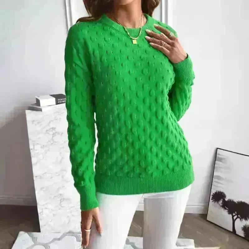 Pullover Round Neck Long Sleeves Knitwear Cashmere sweater Top women