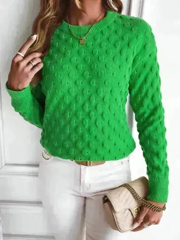 Pullover Round Neck Long Sleeves Knitwear Cashmere sweater Top women