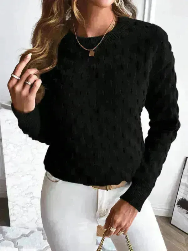 Pullover Round Neck Long Sleeves Knitwear Cashmere sweater Top women