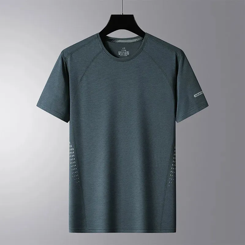 Quick-Dry GYM Sports Streetwear Fashion Oversized 6XL T Shirt Japan T-Shirt Black Grey 2024 Summer Short Sleeves Top Tees Tshirt
