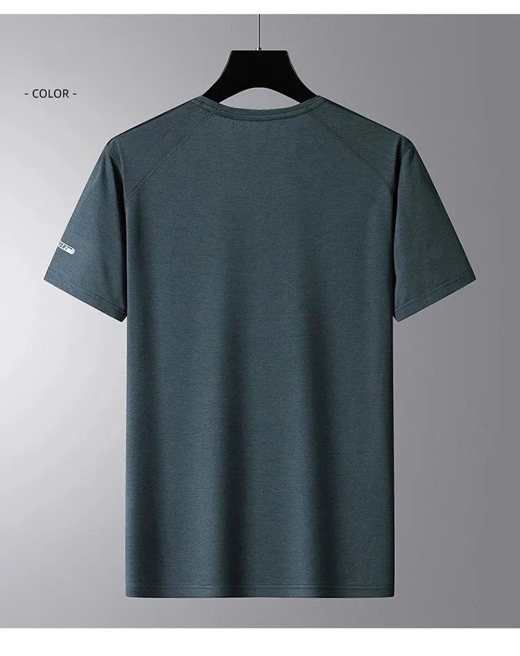 Quick-Dry GYM Sports Streetwear Fashion Oversized 6XL T Shirt Japan T-Shirt Black Grey 2024 Summer Short Sleeves Top Tees Tshirt
