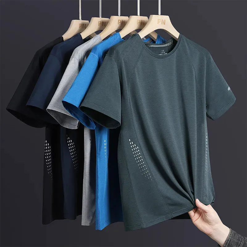 Quick-Dry GYM Sports Streetwear Fashion Oversized 6XL T Shirt Japan T-Shirt Black Grey 2024 Summer Short Sleeves Top Tees Tshirt