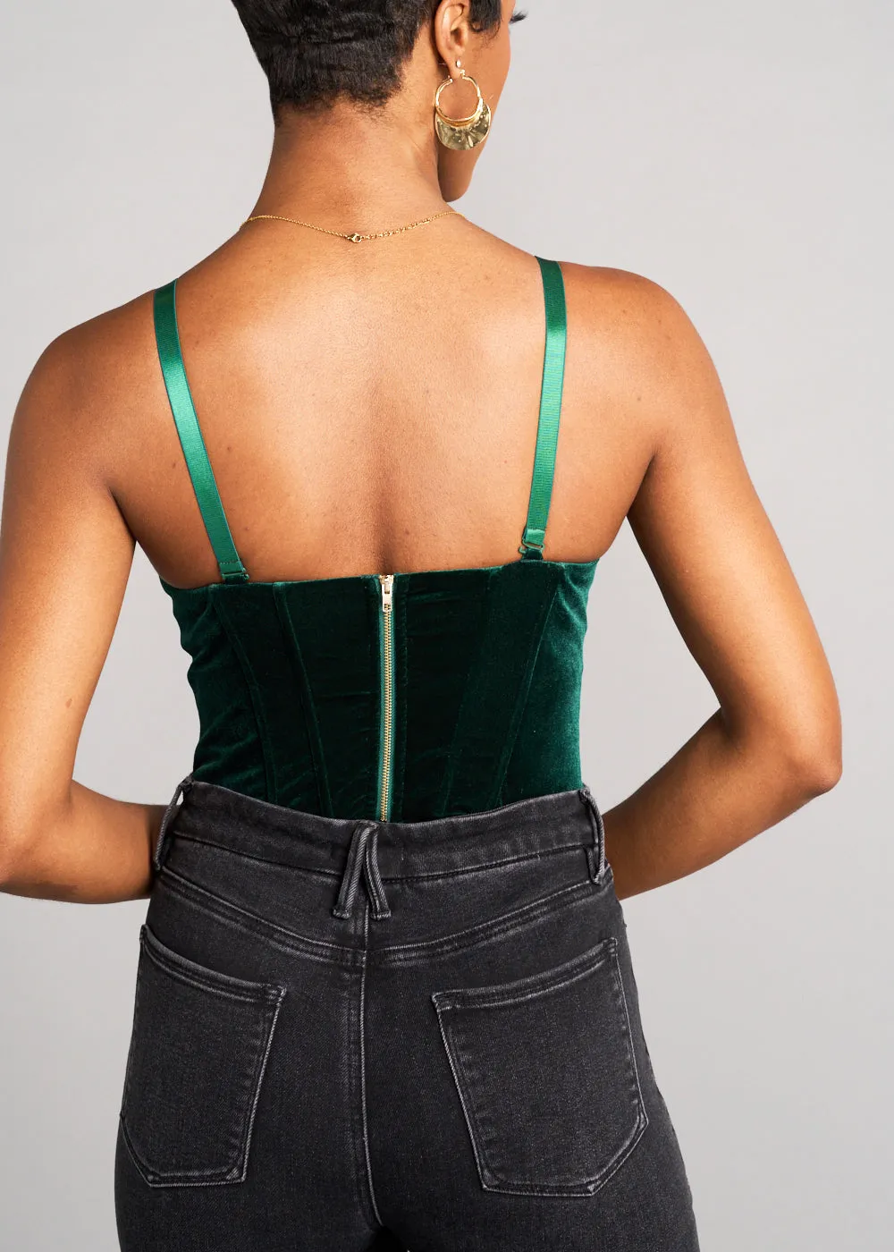 Safisha Women's Velvet Corset (Emerald)