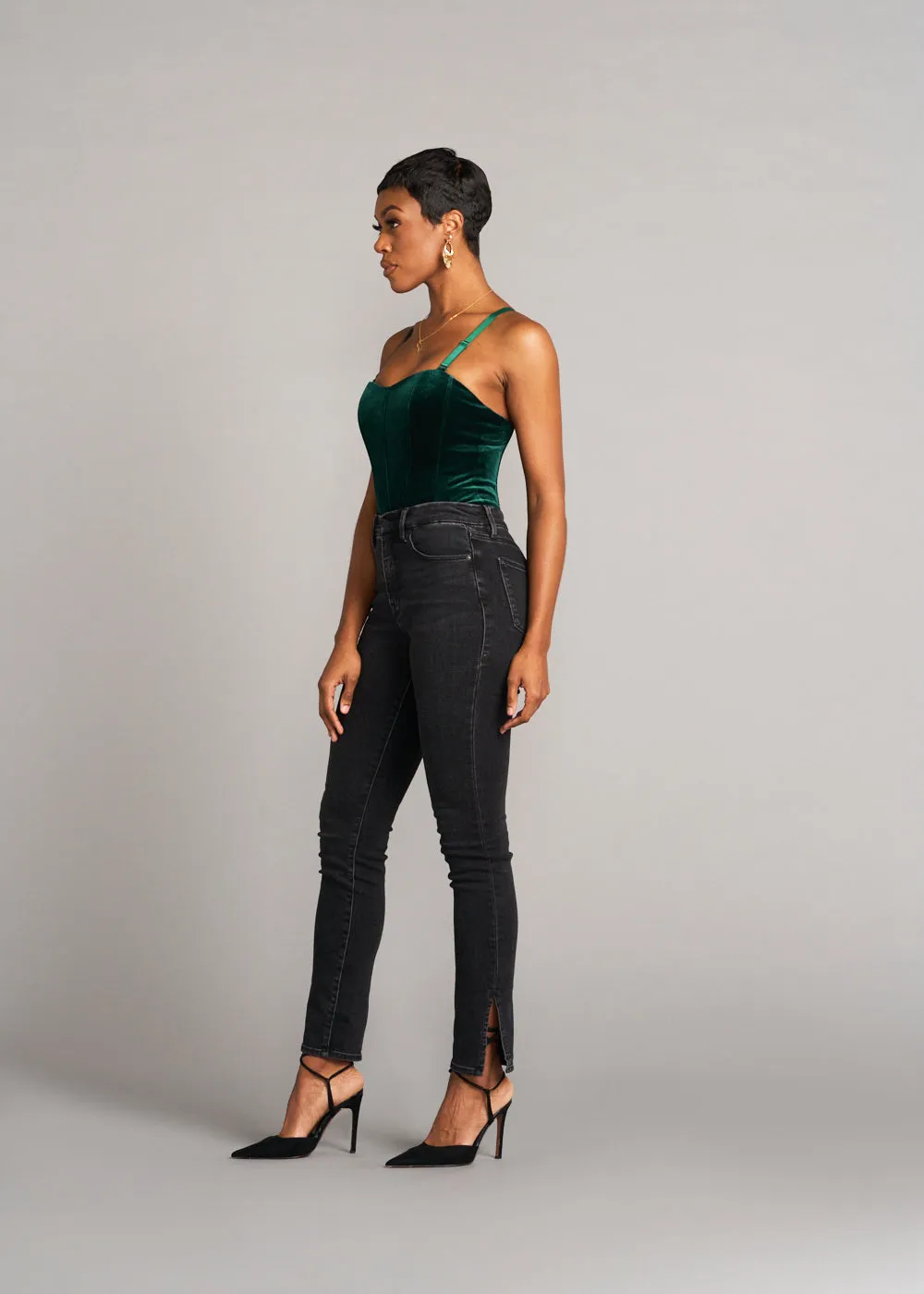 Safisha Women's Velvet Corset (Emerald)