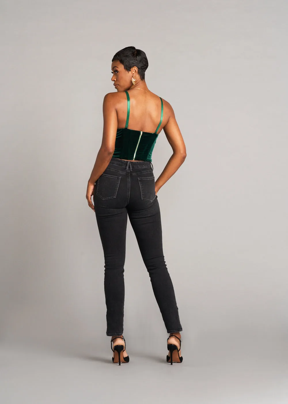 Safisha Women's Velvet Corset (Emerald)