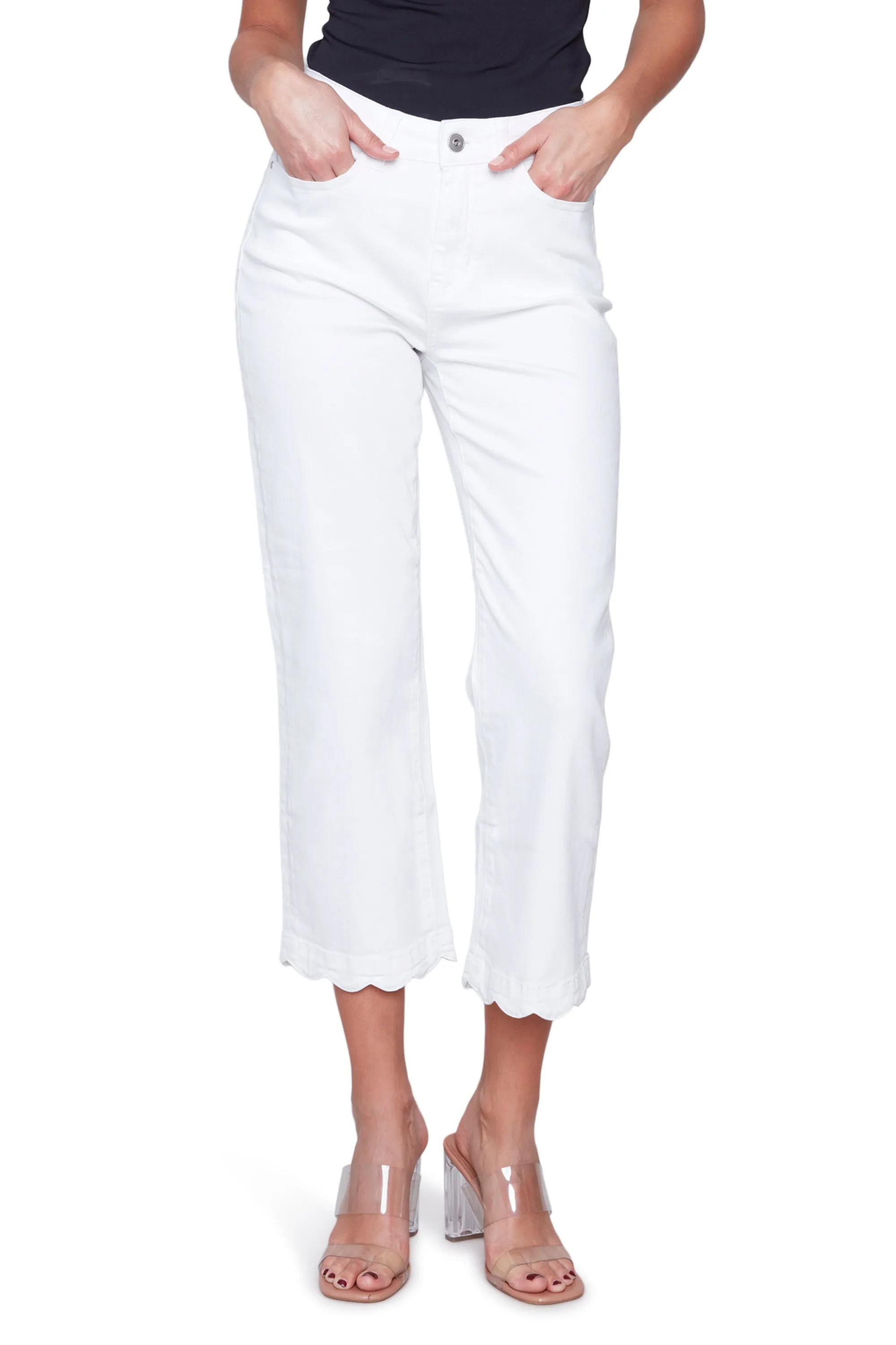 Scalloped Hem Jeans