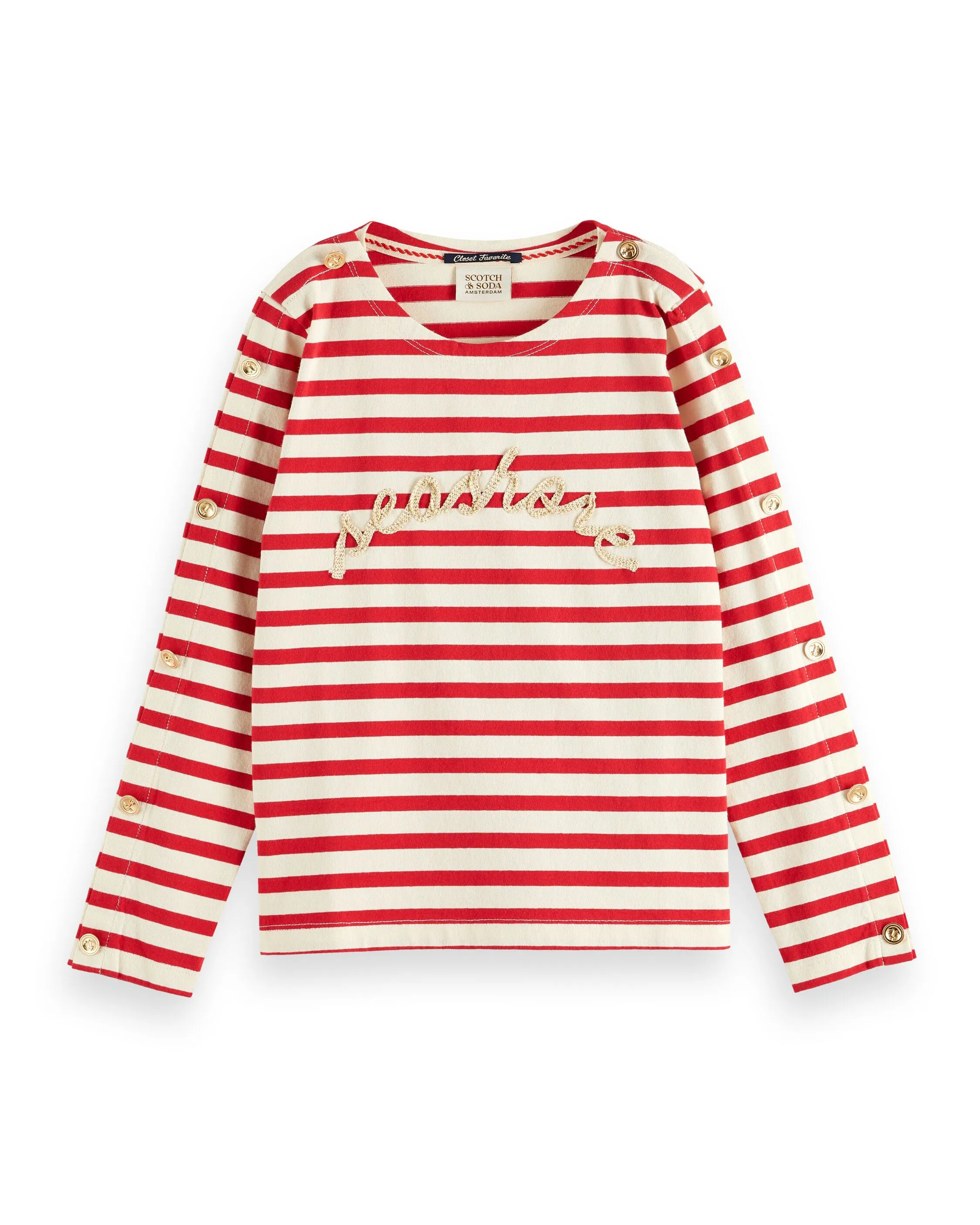 SCOTCH AND SODA SS24  BRETTON STRIPE LONG SLEEVE T-SHIRT TOP