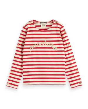 SCOTCH AND SODA SS24  BRETTON STRIPE LONG SLEEVE T-SHIRT TOP