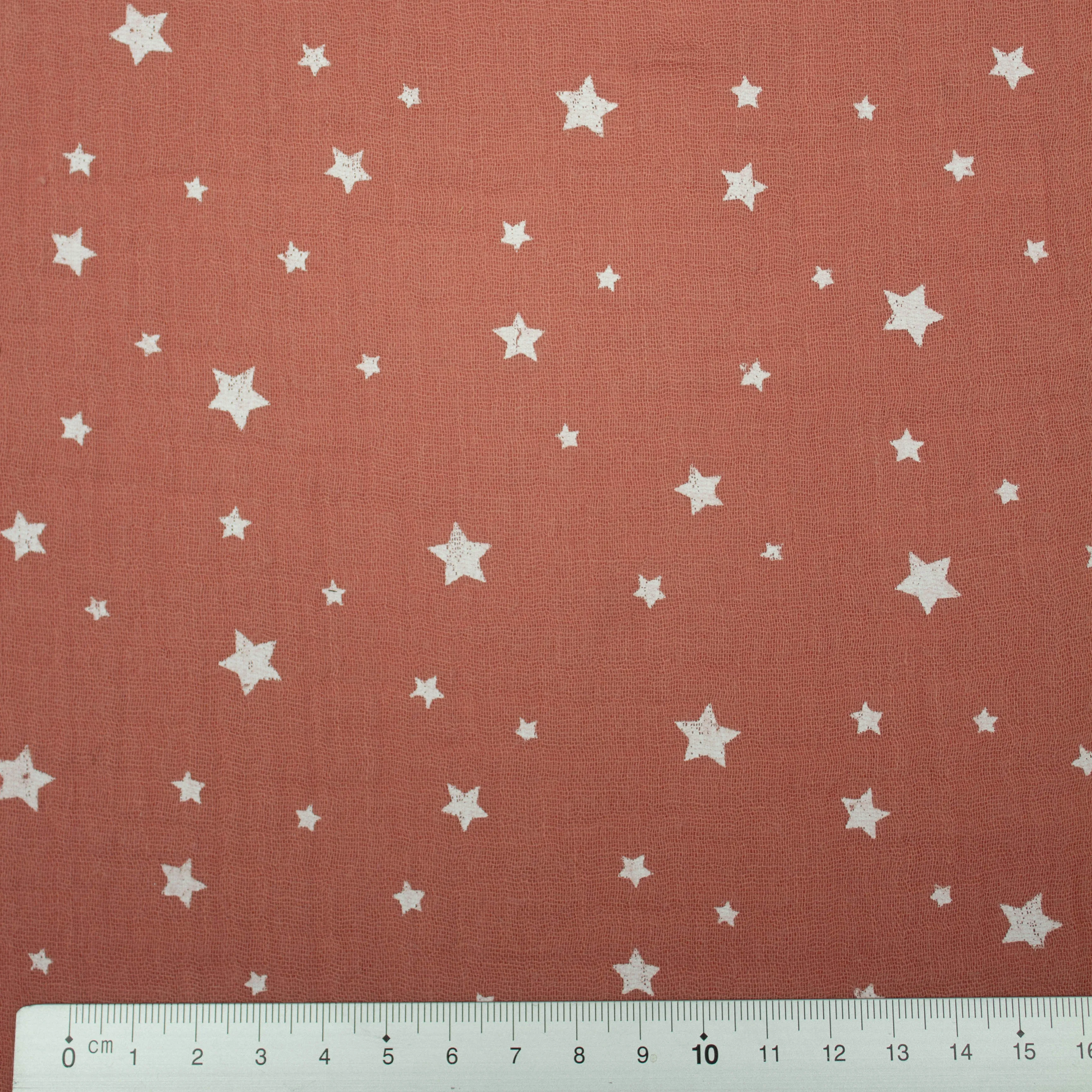 Shan Pink Cotton Double Gauze Stars