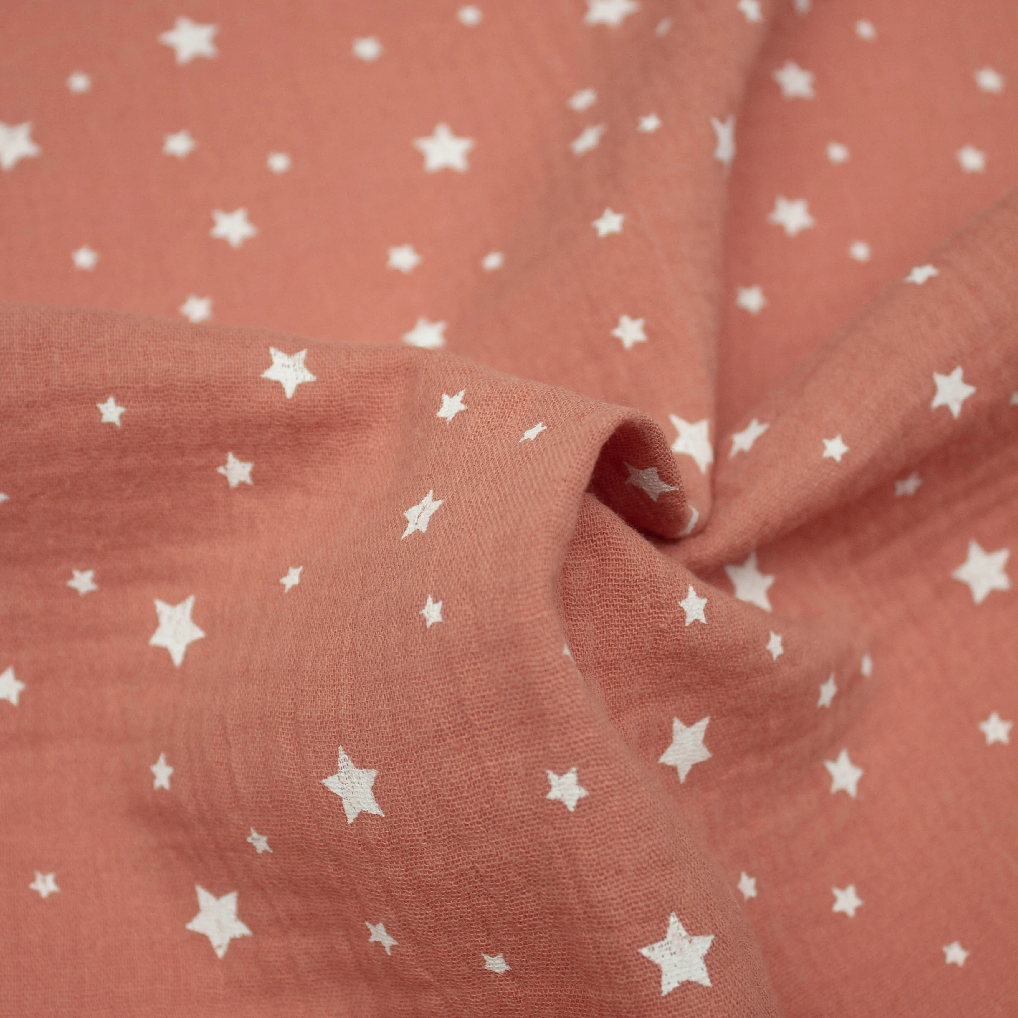 Shan Pink Cotton Double Gauze Stars
