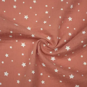 Shan Pink Cotton Double Gauze Stars