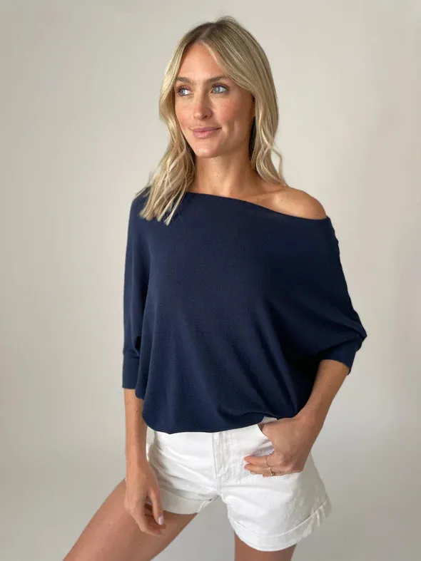 Short Sleeve  Good Reason Top | Navy