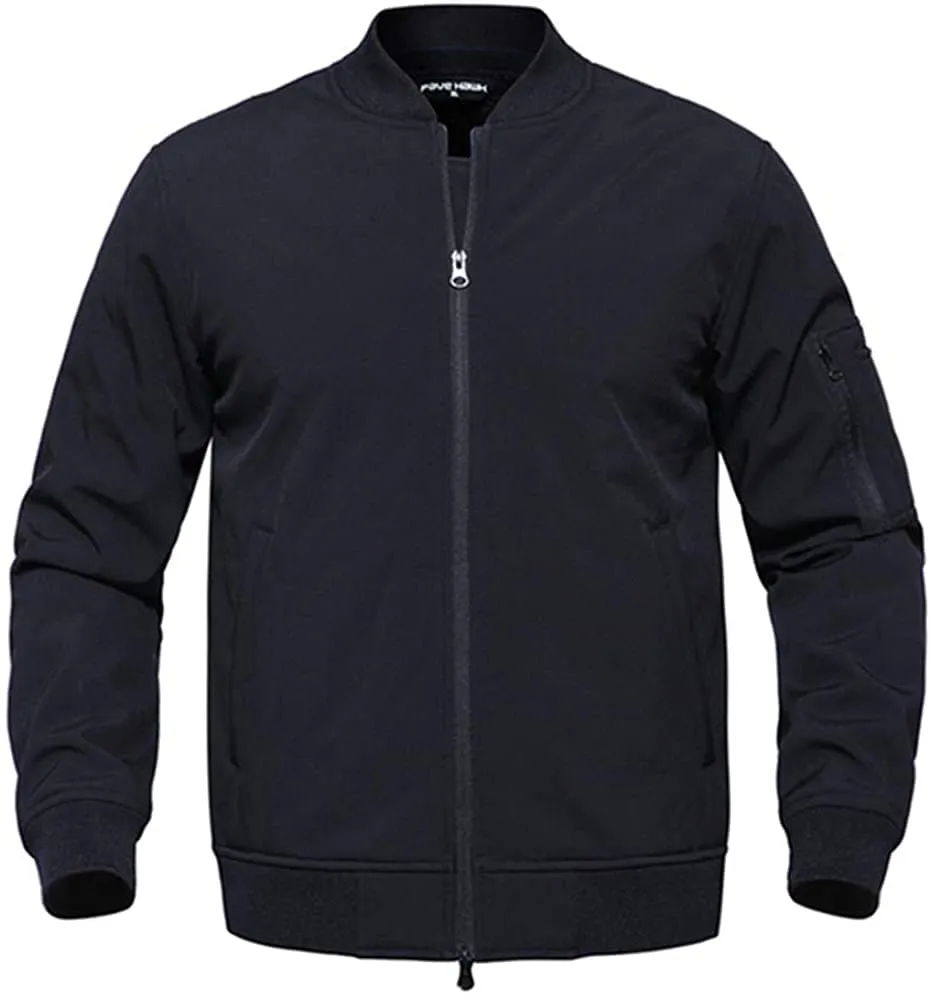 Startaike Mens Warm Full Zip Long Sleeve Bomber Flight Jacket