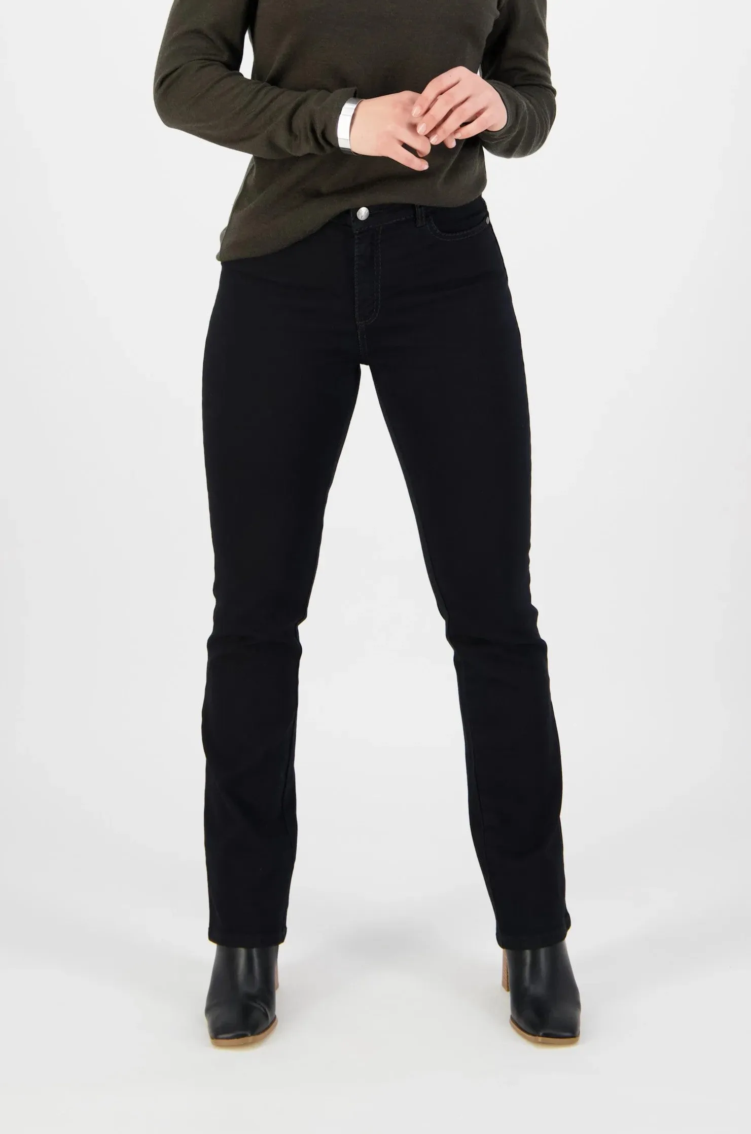 Straight Leg Full Length Jean - 5937 - Black Denim