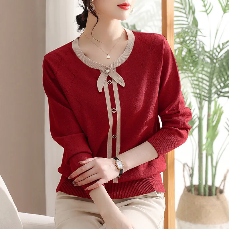 Temperament Knitted Shirt Spring And Autumn Sweater
