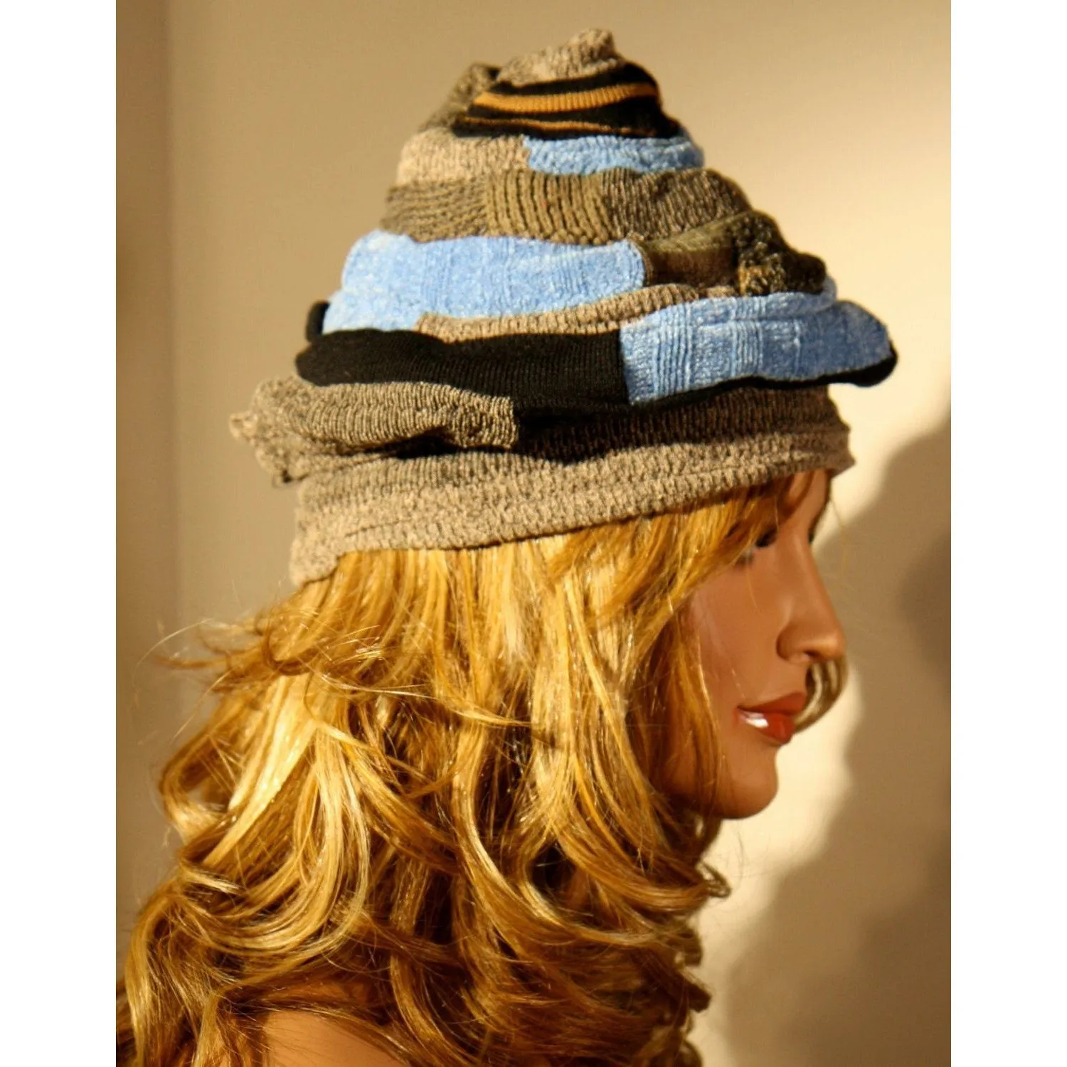 The point! Vegan re-purposed whimsical hat. Versatile. Free shipping mainland USA.