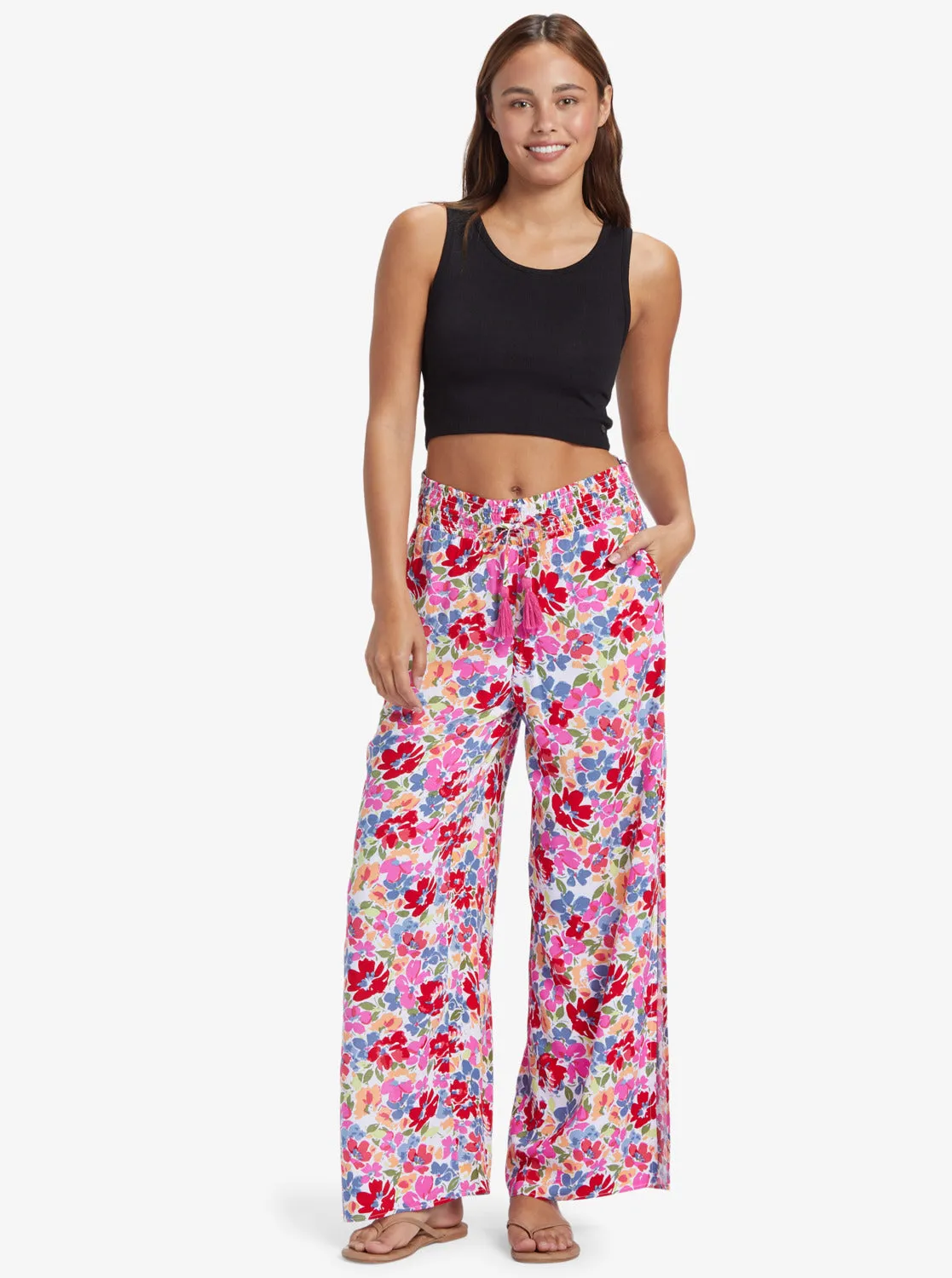 Tropical Rhythm Beach Pants - Shocking Pink Bloomin Babe
