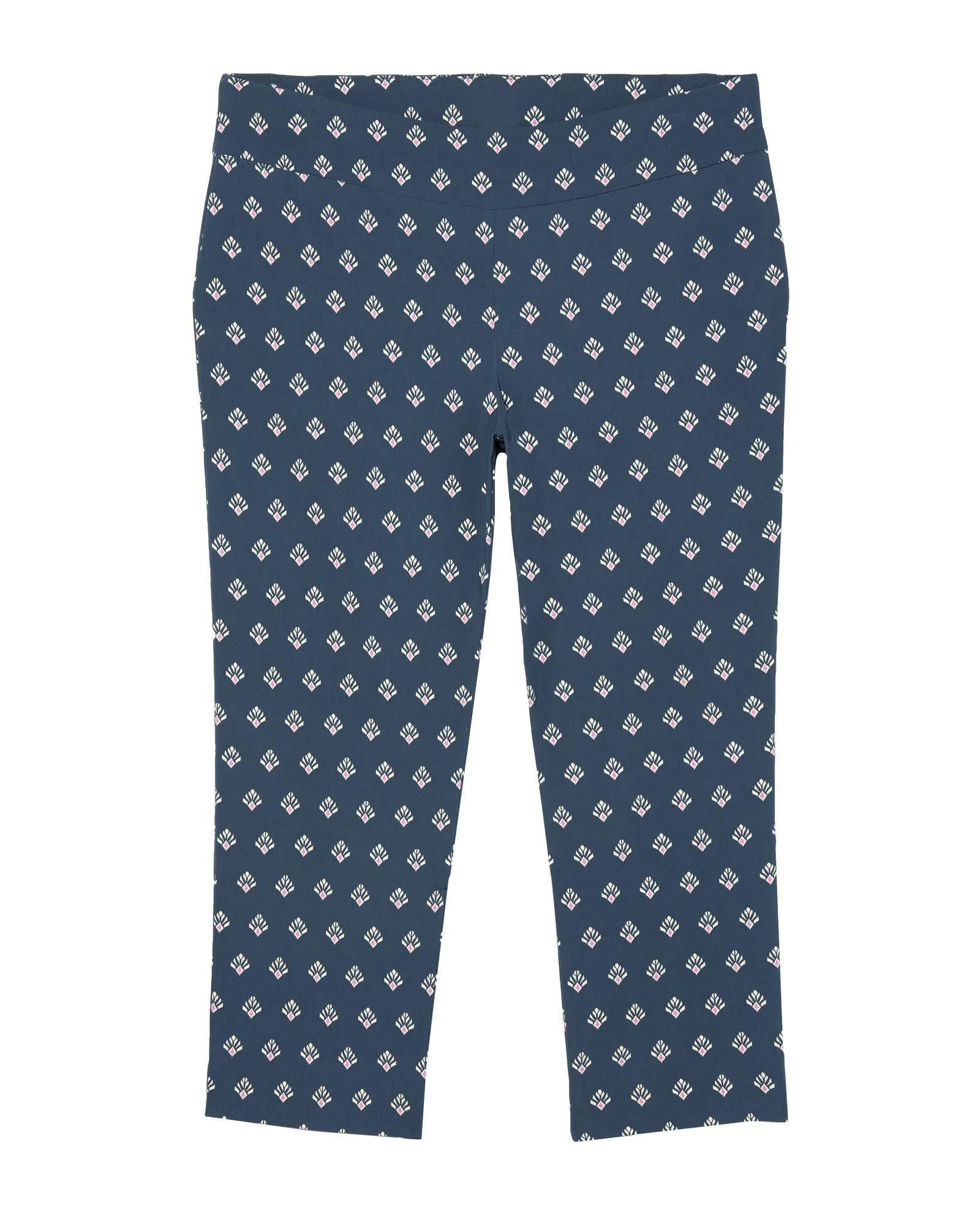Turin Printed Ankle Pant | Navy / Pink